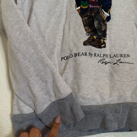 Polo bear color-blocked fleece hoodie - Picture 3 of 9